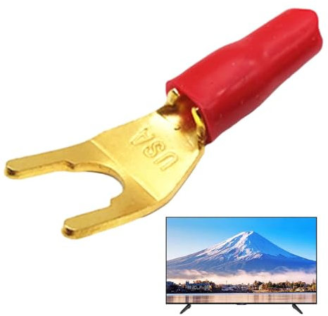 Connettore estremità cavo altoparlante, a forcella,Connettore jack audio a Y - per cavo 'altoparlante, adattatore con bloccaggio a vite placcato in oro per cavo 'altoparlante, TV, computer