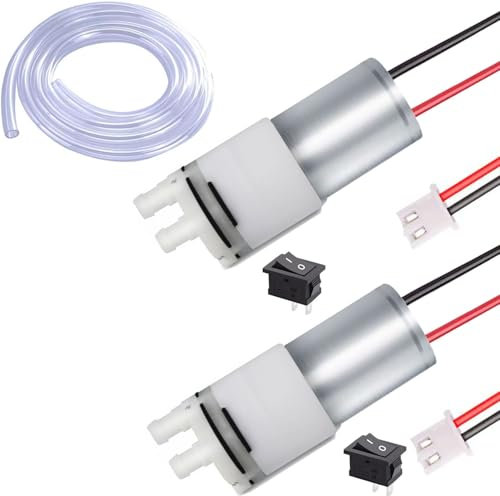 RUNCCI-YUN 2 pezzi DC 12V Mini Elettrica autoadescante Pompa Acqua a Membrana per tè macchina per acquario Aquarium, Fish Tank Fountain(Con terminali precablati)