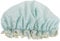 IWOWHERO Shower Cap for Women Long Hair Waterproof Comfortable Nonslip Hair Shower Cap Reusable