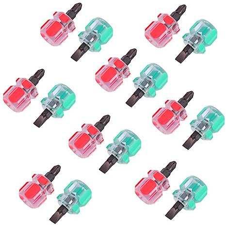 LIFKOME 10-Piece Mini Screwdriver Set Portable Repair Tool Cross and Flat Head Steel Hand Tool Kit for Electronics Laptops Toys and Glasses