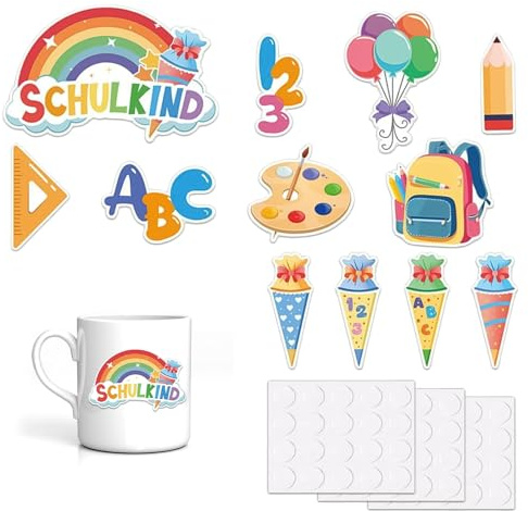 60 Stück Einschulung Deko Schulanfang Party Tortenstecker Konfirmation Training ZubehöR Konfetti Geburtstag Schulkind Geschenke Tortenaufleger Konfirmation für Schulkind 2026 Junge MäDchen Geschenk