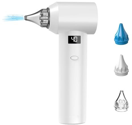 Elektrischer Ohrentrockner, Kabelloser Hörgeräte Trockner mit 3 Temperaturstufen 3 Trockenkopf Tragbar, LED-Temperaturanzeige Geräuscharm Geeignet zur Anwendung nach dem Schwimmen und Duschen