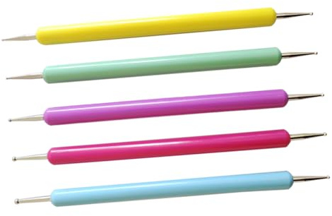 Gatuida Outils à Points Lot de 5 Design Élégant pour Nail Art Facile à Utiliser et Confortable en Plastique pour Accessoires de Manucure et Décoration D'ongles