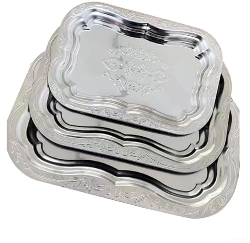 Range-couverts en acier inoxydable avec motif en relief et bords surélevés pour un placement contrôlé des aliments et un transport facile