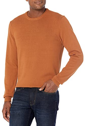 Amazon Essentials Herren Langarm Pullover mit Rundhalsausschnitt aus 100% Baumwolle (Erhältlich in Big & Tall)