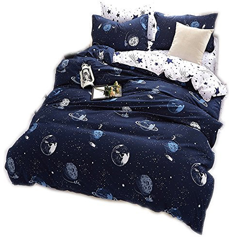 CHAOSE Housse de Couette Literie Star Wars Space Moon Série Trois Sets（220×240）
