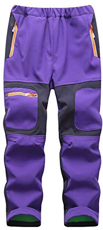 RPixc Kinder Softshellhose Atmungsaktiv Wasserdicht Warme Jungen Mädchen Skihose Wanderhose Winddichte Funktionshose Outdoorhose Trekkinghose 105-165