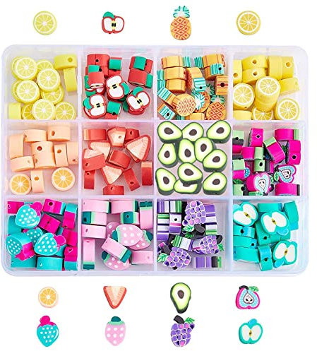 nbeads 180 perline di argilla polimerica, perle di frutta miste perline artigianato accessori per la fabbricazione di gioielli