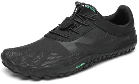 SAGUARO Barfußschuhe Damen Fitnessschuhe Herren Barfussschuhe Schnell Trocknend Traillaufschuhe Badeschuhe rutschfest Unisex Sommer Outdoor Kletterschuhe ReineSchwarz 37 EU