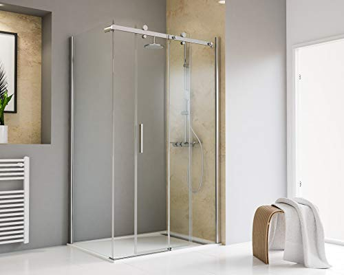 Schulte Toura Plus Schiebetür mit Seitenwand, Profile chromoptik, Sicherheitsglas klar hell inkl, Fixil-Glassiegel, EP6631290-3 41 500 31