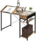 X-cosrack Computertisch mit Ablagen und Schublade, 109.2 cm, Heimbüro-Schreibtisch mit Monitor-Ständer, verstellbar und neigbar, Arbeitsstation für Home Office Künstler, rustikales Braun