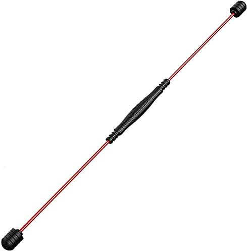 Pilates Stange Tragbares Yoga Stick Sport Schwingstab Fitness Swingstick Body Exerciser, Fitness Stretch Bar, 4 Schweregrade, Freie Einstellung, Multifunktionales Training Fitness Elastic Bar(Color:Re