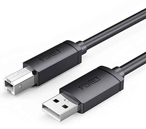 FORE 2m MIDI Cable Type-B Musical Instrument Compatible with MIDI Keyboard, Electronic Piano/Drum, Synthesizer, Audio Interface Editing&Recording Track Studio USB 2.0 Black