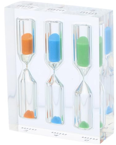 Beavorty 3 in 1 Acrylic Hourglass Timer 3 4 5 Minute Transparent Sand Clock Compact Multi-Minute Sand Timer for Kitchen Office Home Use