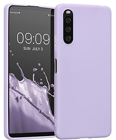 kwmobile Hülle kompatibel mit Sony Xperia 10 IV Hülle - weiches TPU Silikon Case - Cover geeignet für kabelloses Laden - Lavendel