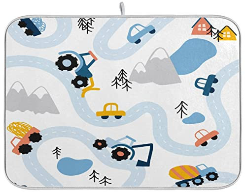 Abtropfmatte für die Küche, saugfähig, Wasserisolierung, Geschirr, Schutzunterlage, Kaffeemaschine, 40,6 x 45,7 cm, LKW, zum Aufziehen auf Wickelstraße