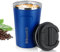MOMSIV Coffee Cup, 380ml Vacuum Reusable Leakproof Double Wall Coffee Cup, Insulation Stainless Steel Eco-Friendly Travel Office Mug for Hot Coffee Tea and Cold Drinks (Diamond Blue)