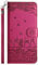 Aisenth Case for iPhone 13 Mini (5.4 inch), Embossed Cute Cats, Butterfly, Flower PU Leather Magnetic Wallet Flip Case Protective Cover with Stand function, Card Slots (Violet Red)