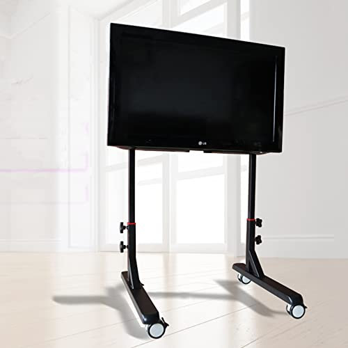 AdwOa Rolling Floor TV Stand With Mount For Below 55 Inches TV, Height Adjustable Trolley Mobile TV Cart, Max VESA 100x100mm Decoration