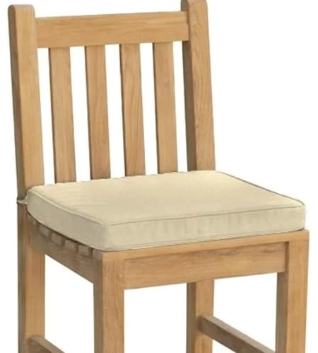 Teako Design Sitzauflage 45 cm x 40 cm für Gartenstuhl Livorno und Lucca, Sitzkissen, Gartenmöbel. Sitzkissen Stuhl, Bequem, Polsterauflagen, Gartenausstattung (Creme)
