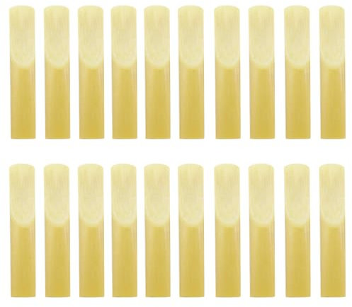 20 Stück Bb-Klarinettenblätter mit Kunststoff-Box, Stärke 2,5 Blätter für Klarinette, Klarinetten-Mundstück-Pads, 8 Stück, traditionelle Blätter für Klarinettenanfänger und -spieler