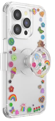 PopSockets iPhone 14 Pro Hülle mit Handygriff und Slide kompatibel mit MagSafe, Handyhülle für iPhone 14 Pro, kabellos aufladbar - Indie Stickers