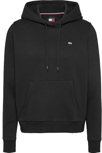 Tommy Jeans Damen Hoodie Flag Regular Fit, Schwarz (Black), M