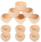 12 Pack Unfinished Wooden Craft Pinch Bowls Unpainted Mini Miniature Round Bowl Set for Dipping Sauce, Condiment Cups, Nuts, Candy, Fruits, Appetizer, 3.8X2.4cm