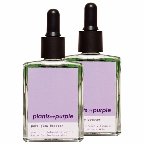 2x Pure Glow Booster - Vitamin C Serum hochdosiert für strahlende Haut | Alle Hauttypen | Gesichtspflege für Frauen | Gesichtsserum 100% vegan | Naturkosmetik 2x 30ml - Plants Are Purple