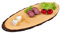 Tagliere in Corteccia di Legno Ovale per Antipasti e Aperitivi, Varie Dimensioni, Resistente all'acqua e olio (50 cm)