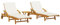 vidaXL Tumbonas con Mesa 2 Unidades Madera Maciza de Acacia, Tumbona de jardín, Tumbona de Exterior, Tumbona al Aire Libre, Tumbona de jardín
