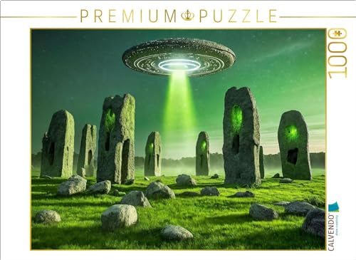 CALVENDO Puzzle Eine UFO errichtet Steinkreise | 1000 Teile Lege-Größe 64 x 48 cm Foto-Puzzle für glückliche Stunden