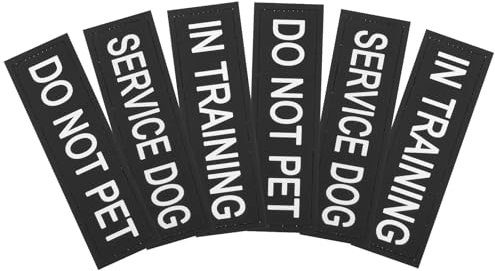 6 Stück/Set Reflektierende Hundewesten Patches Abnehmbare Hundegeschirr Patches Weste Hunde Geschirr Abnehmbare Service-Hunde Weste in Trainings-Patches mit Haken-Backing, ohne Schleife