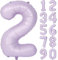 Purple Balloon 40 Inch Lilac Number Balloon Large Light Purple Balloon 2 Light Purple Birthday Balloon Purple Foil Balloon Number 2 Helium Balloon 2 Girls Boys Birthday Decoration Anniversary Party