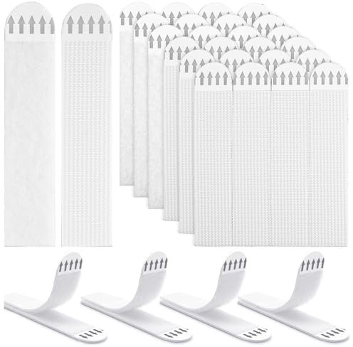 48 Pairs(96 Strips) Picture Hanging Strips, Heavy Duty Command Strips, No Nails, Damage Free, 93*19mm Double Side Wall Adhesive Strips for Pictures and Photos Frame Hanging