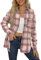 NONSAR Camicia da donna a quadri, con bottoni, a maniche lunghe, per Oktoberfest, a quadri, casual, con scollo a V, in flanella, Plaid01-rosa, S