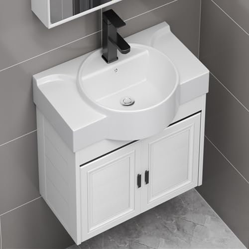 Kleiner Badezimmerwaschtisch mit Waschbecken, schwebender moderner Badezimmerwaschtisch, Waschwanne, schnell montierbares Handwaschbecken, Waschstation für Garage, Restaurant, Waschküche(75*41CM/29.5*