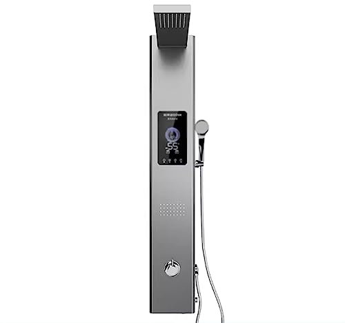 FLNOZAMZ Shower System, Wall Mounted Integrated Water Heater, Instant Heat Constant Temperature Electric Water Heater, Shower Head, Shoulder Spray, Bidet Spray (silver)