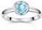 MATERIA Blautopas Ring Silber 925 - Damen Edelstein rund blau SR-28_60