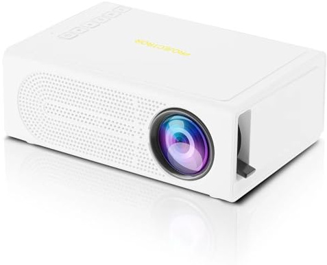 Mini Portable Projector,Movie Projector for Kids, Mini Projector Supported HD 1080P, Small Portable Movie Projector for Outdoor Projector use in Camping, Home Theater Video Projector (White)