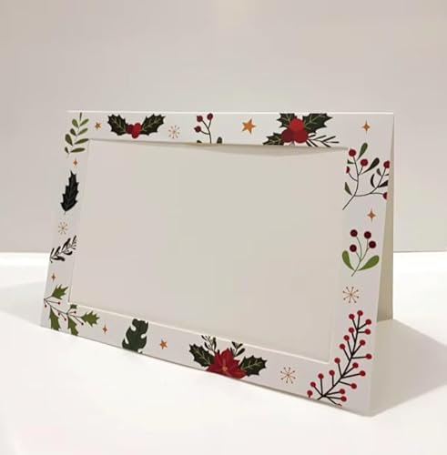 PILUVI THE LABEL 6 Weihnachtskarten mit Umschlag Set - 13,8cm x 8,7cm Fotorahmen aus Pappe für Besondere Weihnachtskarten zum Selbst Gestalten Einsteckkarten Grußkarte für Weihnachtswünsche