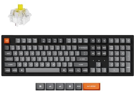 Keychron K10 Max Custom Wireless Mechanische Tastatur, 2.4 GHz/Bluetooth/USB-C, RGB, QMK/VIA Programmierbare Makros Hot-Swap, PBT Keycaps, für Mac Windows, Super Banana Switch