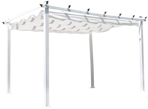 Paris Prix Pergola avec Toit Lazio 395cm Blanc