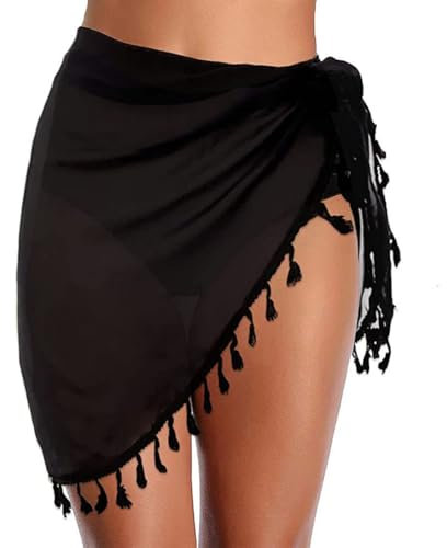 OHREN 1 Stück Damen Strandrock Sarong Strand Wrap mit Fransen Chiffon