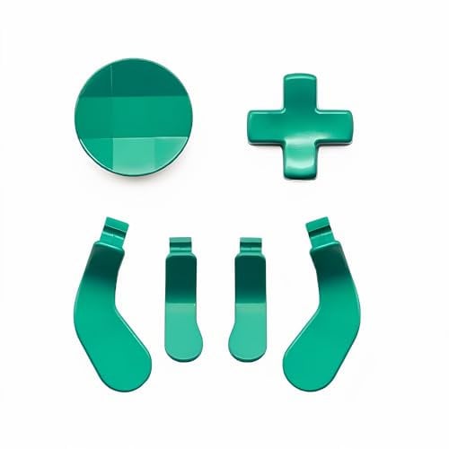 6 Stück Metall Trigger Paddles & D-Pad Set für Xbox One Elite & Elite Series 2 Controller | Ersatz Trigger Paddles & Steuerkreuz | Austauschbare Rücktasten | Custom Mod Kit (Grün)