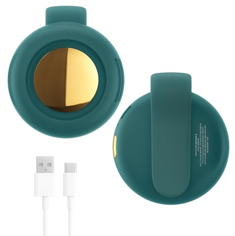 Longgaogao Clip On Fan, Small Whirlwind Clip Waist Neck Fan,Portable Mini Clip Fans, 3 Speeds, Wearable Cooling Fans for (Green)