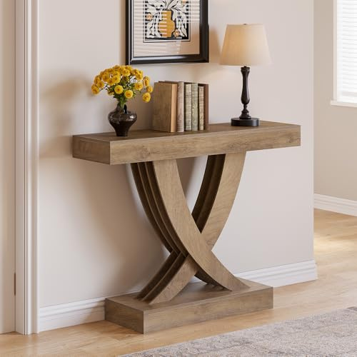 Tribesigns Table console étroite 110 x 30 x 85 cm Table basse avec structure en bois, table d'appoint, table de couloir, petite table d'exposition, table basse pour petit espace, pour entrée, couloir