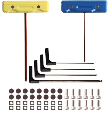 Fyearfly Kit de llave Allen universal S2, destornillador hexagonal con mango en T para reparación de impresoras 3D, incluye imanes, tuercas, tornillos, versatilidad de varios tamaños
