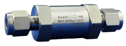 1 stück Edelstahl Hochdruck Doppelring Rückschlagventil 6MM 1/4'' Gas-Flüssigkeit Pipeline Instrument Einweg(6MM)