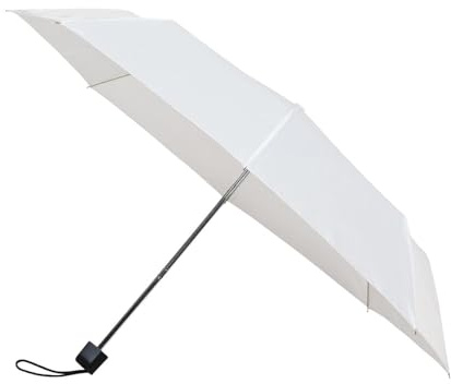Falconetti Faltbarer Regenschirm – Mini Regenschirm – Manuelles Öffnen und Schließen – Windfest – Stabiles Gestell – Für Damen und Herren – Ideal als Reisezubehör – 90 cm Durchmesser – Weiß